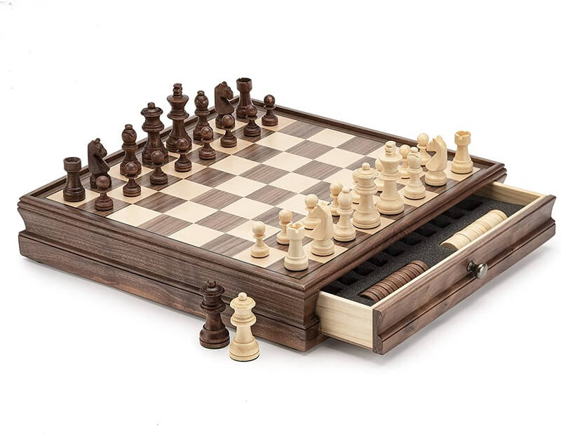 A scacchi molto bella partita a scacchi in legno scacchiera 40 x 40 cm 